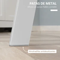 HOMCOM Mesa de Comedor Moderna para 2 Personas Mesa Redonda con Patas de Metal para Cocina Salón Ø72x75 cm Blanco Brillo(m-5)