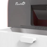PawHut Bac à litière pour chat avec porte battante pelle et filtre inclus dim. 43L x 44l x 47H cm rose(m-7)