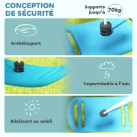 AIYAPLAY Balançoire enfant extérieur et intérieur avec corde réglable, mousqueton, charge max. 70 kg, bleu(m-5)