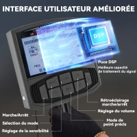 Outsunny Détecteur de métaux professionnel pour adultes 5 modes de détection haute précision IP68 puce DSP avancée LCD gris foncé(m-5)