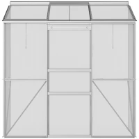 Outsunny Serre adossée serre de jardin fenêtres ouvrables à 5 niveaux panneau en PC cadre aluminium 1,9 x 0,7 x 2 m transparent(m-8)