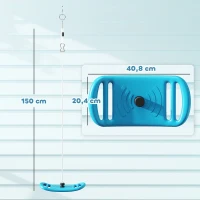 AIYAPLAY Balançoire enfant extérieur et intérieur avec corde réglable, mousqueton, charge max. 70 kg, bleu(m-3)