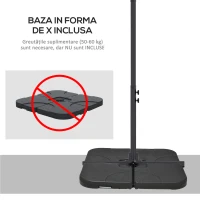 Outsunny Umbrela Consola de 3 m cu Baza in Cruce(m-6)