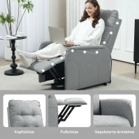 HOMCOM Aufstehsessel, Recliner-Sessel mit Aufstehhilfe, elektrischer Relaxsessel mit Fernbedienung, Seitentasche, Grau(m-8)