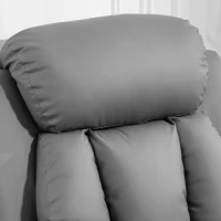 HOMCOM Relaxsessel mit Aufstehhilfe, Liegefunktion, Kunstleder, bis 130 kg, 96x93x105cm, Grau(m-8)
