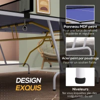 SPORTNOW Table de tennis de table pliable compacte avec 2 raquettes + 3 balles 274L x 152,5l x 76H cm bleu(m-6)