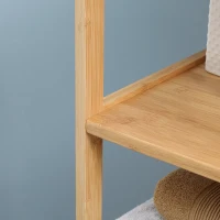 Szafka łazienkowa kleankin, 3 półki, 2 szuflady, bambus, 30 cm x 30 cm x 140 cm, naturalny(m-9)