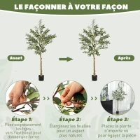 HOMCOM Olivier artificiel 150 cm plante artificielle intérieur, fausse plante décoration pour maison, bureau, salon, chambre(m-6)