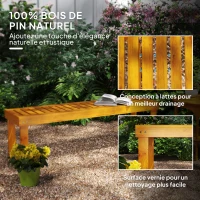 Outsunny Banc de jardin banc en bois de pin 2 places banquette de jardin assise à lattes 132 x 34 x 43 cm bois naturel(m-5)