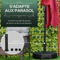 Outsunny Pied de parasol octogonal support parasol remplissage eau sable pour terrasse piscine patio en HDPE Ø 60 x 36 cm noir(m-4)