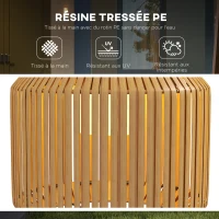 Outsunny Lampadaire solaire extérieur en résine tressée lampadaire sans fil rechargeable capteur de lumière Ø 34 x 130 cm jaune(m-4)