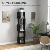 HOMCOM Bibliothèque étagère Design Moderne à 5 Niveaux – Rangement Pratique pour Maison ou Bureau, noir(m-4)