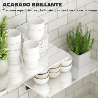 HOMCOM Juego de 2 Mesas Plegables de Pared, Escritorios Flotantes para Cocina Comedor, 80x40x16,5cm 60x30x11,5cm Blanco Brillo(m-5)