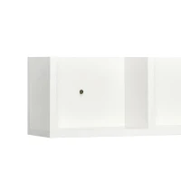 HOMCOM Wall Mount 84 CD / 56 DVD/Blu-ray/ Media Storage Rack 4 Cubes, Wooden Shelf Organiser Unit Bookcase Display, Set of 2, White(m-9)