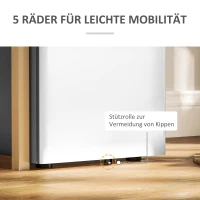 Vinsetto Archiefkast, Rolcontainer, 3 Lades & Hangmapframe, Slot, Stalen Behuizing, 39x48x59 cm, Wit+Grijs(m-6)