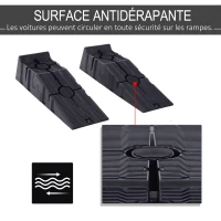 DURHAND Rampes de chargement en plastique pour voiture rampes accès 2 pièces capacité de 2,5 tonnes 91 x 30 x 21 cm noir(m-5)