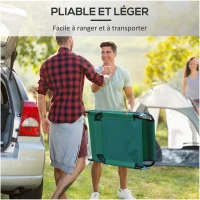 Outsunny Bain de soleil chaise longue pliante inclinable en tissu Oxford pour plage camping piscine 188 x 56 x 28 cm vert foncé(m-6)