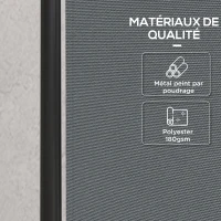 Outsunny Paravent 221 x 172 cm paravent de jardin à 4 panneaux avec pieds larges en tissu polyester de 180 g/m² gris foncé(m-8)