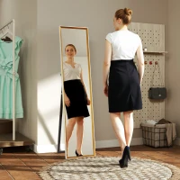 HOMCOM 157 x 37cm Elegant Full-Length Mirror - White/Gold-Tone(m-2)