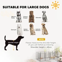 PawHut 12-Panel Solid Dog Playpen with Doors, for Large Dogs, 100cm Tall, Black(m-7)