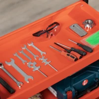 DURHAND Chariot d'atelier servante atelier à 3 niveaux avec étagères, planches suspendues, charge jusqu'à 100 kg, rouge(m-7)