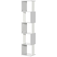 HOMCOM Bibliothèque étagère Design Moderne à 5 Niveaux – Rangement Pratique pour Maison ou Bureau, blanc et gris