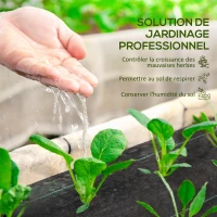 Outsunny Toile de paillage géotextile de paillage contre les mauvais herbes 100 x 2 m résistant aux déchirures polypropylène noir(m-4)