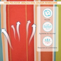 Outsunny Chaise suspendue hamac de voyage respirant portable 100 x 106 cm coton macramé polyester multicolore rayé(m-5)