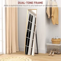 HOMCOM 157 x 37cm Elegant Full-Length Mirror - White/Gold-Tone(m-6)