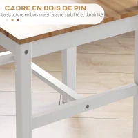 HOMCOM Lot de 4 chaises design style maison de campagne, cadre blanc – Parfaites pour salle à manger, cuisine ou salon(m-5)