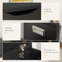 HOMCOM Meuble Chaussures Banc à Chaussures 2 Niveaux Rangement, Niche + Coffre intégré avec Coussin Noir(m-6)