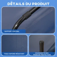 PawHut Lit surélevé pour chien lit surélevé rafraîchissant pour chien tissu Oxford sac de transport inclus 92 x 76 x 18 cm bleu(m-6)