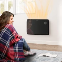 HOMCOM 1.2kW Freestand/On-Wall Electric Convector Heater, with Adjustable Thermostat - Black(m-9)