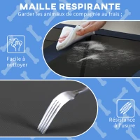 PawHut Lit pour chien chat sur pieds lit chien surélevé velum anti-UV oxford sac de transport 106 x 76 x 94 cm bleu foncé(m-6)