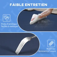 PawHut Lit surélevé pour chien lit surélevé rafraîchissant pour chien tissu Oxford sac de transport inclus 92 x 76 x 18 cm bleu(m-5)