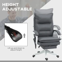 Vinsetto Vibration Massage Office Chair with Heat, Ergonomic Computer Desk Chairs, Faux Leather Desk Chair with Footrest, Armrest and Reclining Backrest, Charcoal Grey(m-7)