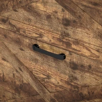 HOMCOM Two Flip Drawer Narrow Shoe Cabinet with Adjustable Shelves - Rustic Brown(m-8)