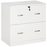 Vinsetto Armário para Aquivos com Gavetas Armário de Arrumação de Escritório com Fechadura e 2 Chaves 74x42x72cm Branco