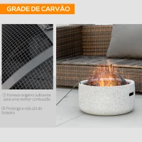 Outsunny Brasero Exterior Redondo Brasero para Jardim com Atizador Protetor de Faíscas e Grade Ø45x34 cm Cinzento(m-6)