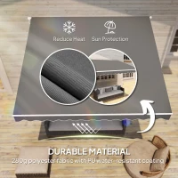 Outsunny 3 x 2.5m Garden Patio Manual Awning, Retractable Canopy Sun Shade Shelter with Fittings and Crank Handle, Dark Grey(m-4)