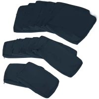 Outsunny Lot de 14 Housses de Rechange Coussins Salon de Jardin - 6 Housses Coussin d'assise, 8 Housses Coussin Dossier Bleu(m-7)