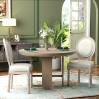 HOMCOM Set of Two French Style Wooden Dining Chairs - Cream White(m-2)