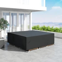 Outsunny Large Patio Garden Furniture Set Cover 600D Oxford Square Waterproof, 230 x 230 x 70 cm, Black(m-7)