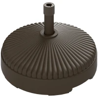 Outsunny Base para Chapéu de Sol Redonda Suporte para Chapéu de Sol Preenchível com Água 23L ou Areia 28kg Ø55x30 cm Marrom(m-11)