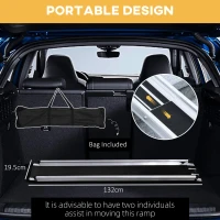 HOMCOM Set of Two 244cm Three-Level Aluminium Wheelchair Ramps(m-7)