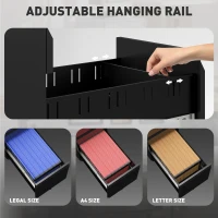 Vinsetto 3-Drawer Steel Filing Cabinet with Lock and Wheels - Black(m-5)