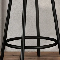 HOMCOM 3-delige Eetset met Bartafel en 2 Stoelen, Klein Keukenset met Zijplanken, MDF, Metaal, Zwart(m-9)