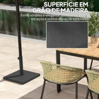 Outsunny Base para Chapéu de Sol de 14,5 kg Preenchido com Cimento para Chapéus de Sol com Mastro de Ø38/48 mm 44x44x30 cm Preto(m-6)