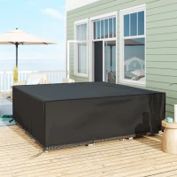 Outsunny Large Patio Garden Furniture Set Cover 600D Oxford Square Waterproof, 230 x 230 x 70 cm, Black(m-2)