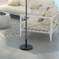 Outsunny Base per Ombrellone da 15kg Rotonda per Pali da Ø24-38mm, Plastica e Cemento, Ø46.5 cm, Nero(m-2)